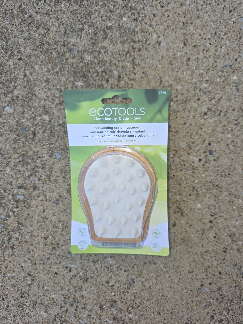 Ecotools White Silicone Scalp Massager with Gold Trim